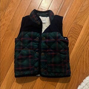 Plaid Kids Vest - Green and Navy